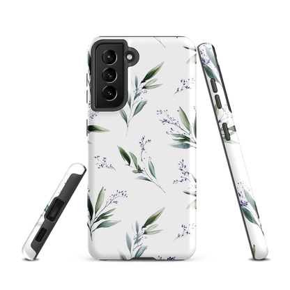'Botanical Sprigs' Samsung Galaxy S21 tough phone case - protective glossy case NZ Australia