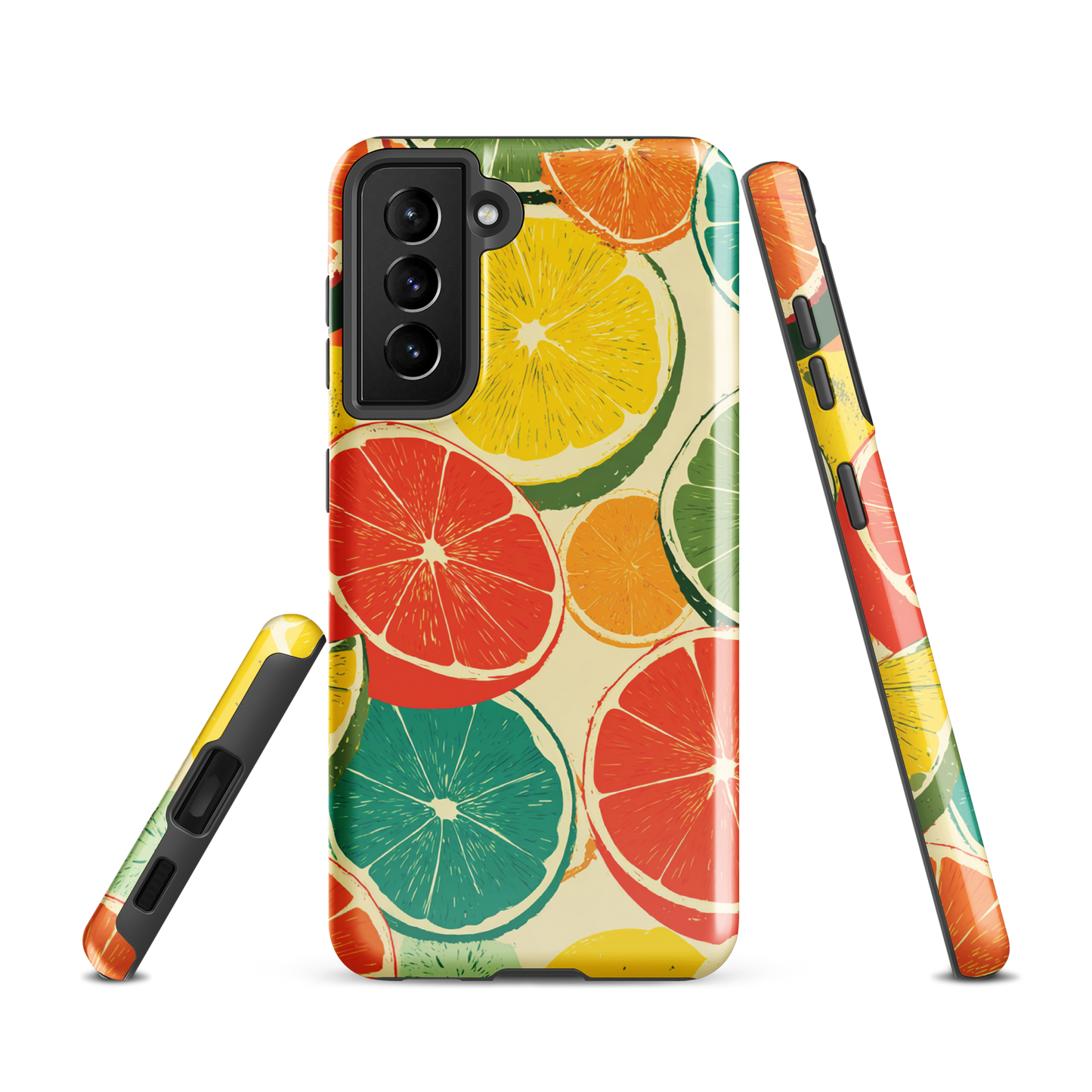 'Citrus Pop' Samsung Galaxy S21 tough phone case - protective glossy case NZ Australia