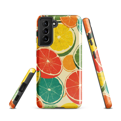 'Citrus Pop' Samsung Galaxy S21 tough phone case - protective glossy case NZ Australia
