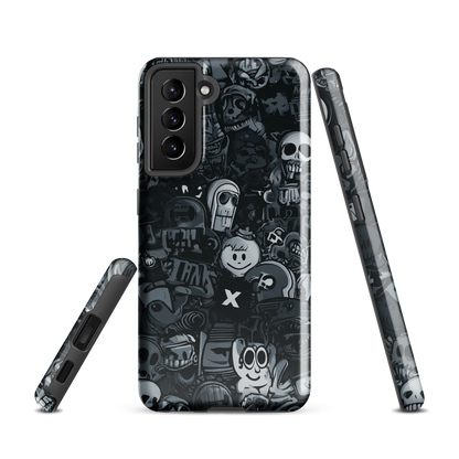 'Midnight Stickers' Samsung Galaxy S21 tough phone case - protective glossy case NZ Australia