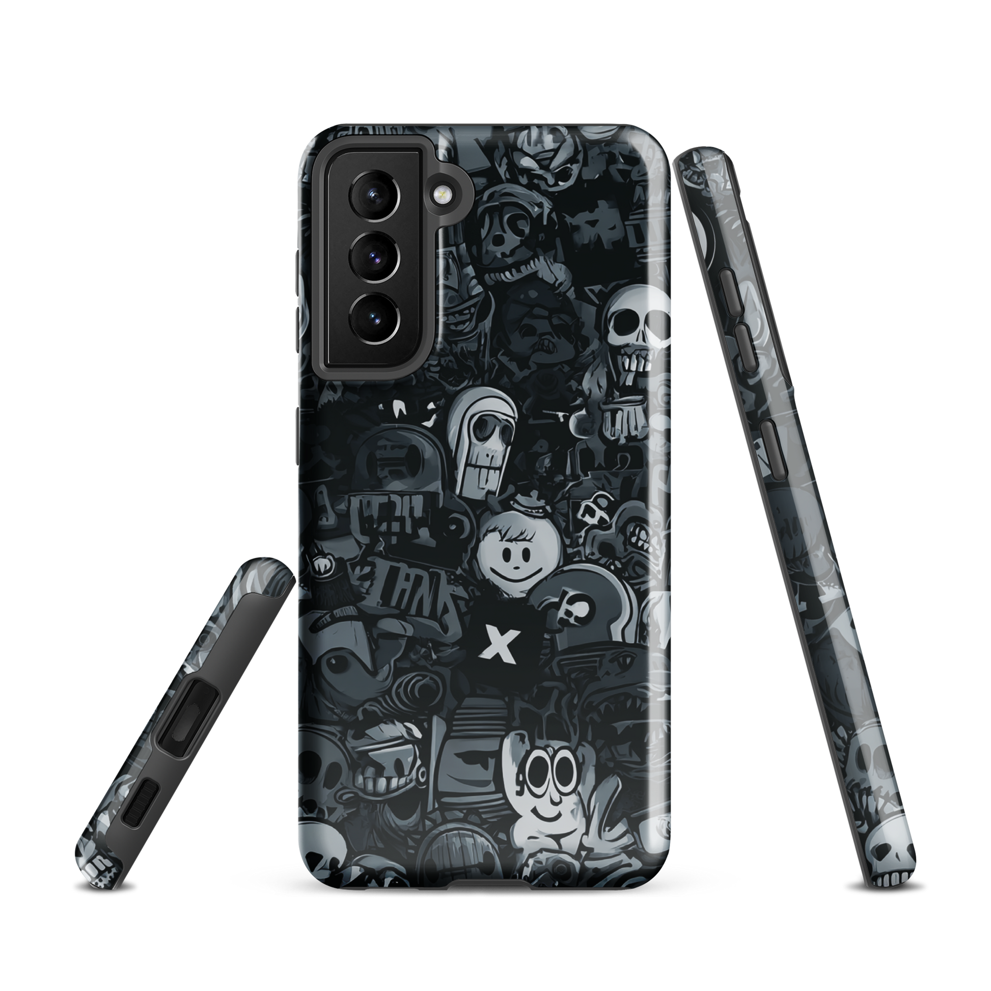Midnight stickers phone case | Dark graphic collage NZ