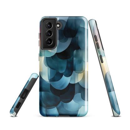 'Blue Forms' Samsung Galaxy S21 tough phone case - protective glossy case NZ Australia