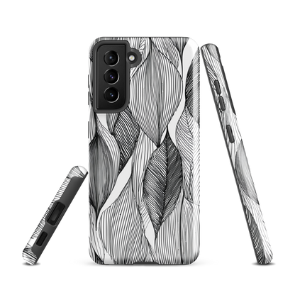 'Botanical Lines' Samsung Galaxy S21 tough phone case - protective glossy case NZ Australia