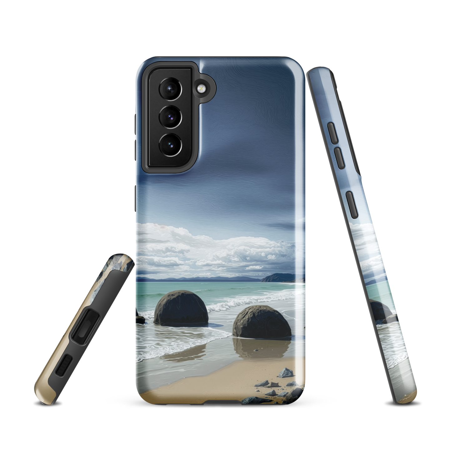 'Moeraki Boulders' Samsung Galaxy S21 tough phone case - protective glossy case NZ Australia