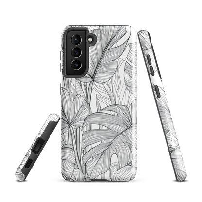 'Tropical Lines' Samsung Galaxy S21 tough phone case - protective glossy case NZ Australia