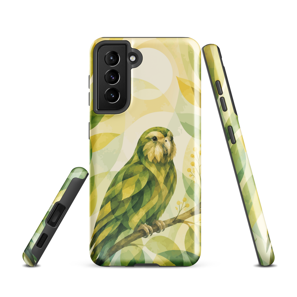 'Kakapo' Samsung Galaxy S21 tough phone case - protective glossy case NZ Australia