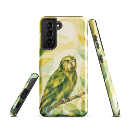 'Kākāpō' Samsung Galaxy S21 tough case - protective glossy case NZ Australia