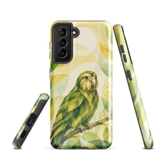 'Kakapo' Samsung Galaxy S21 tough phone case - protective glossy case NZ Australia