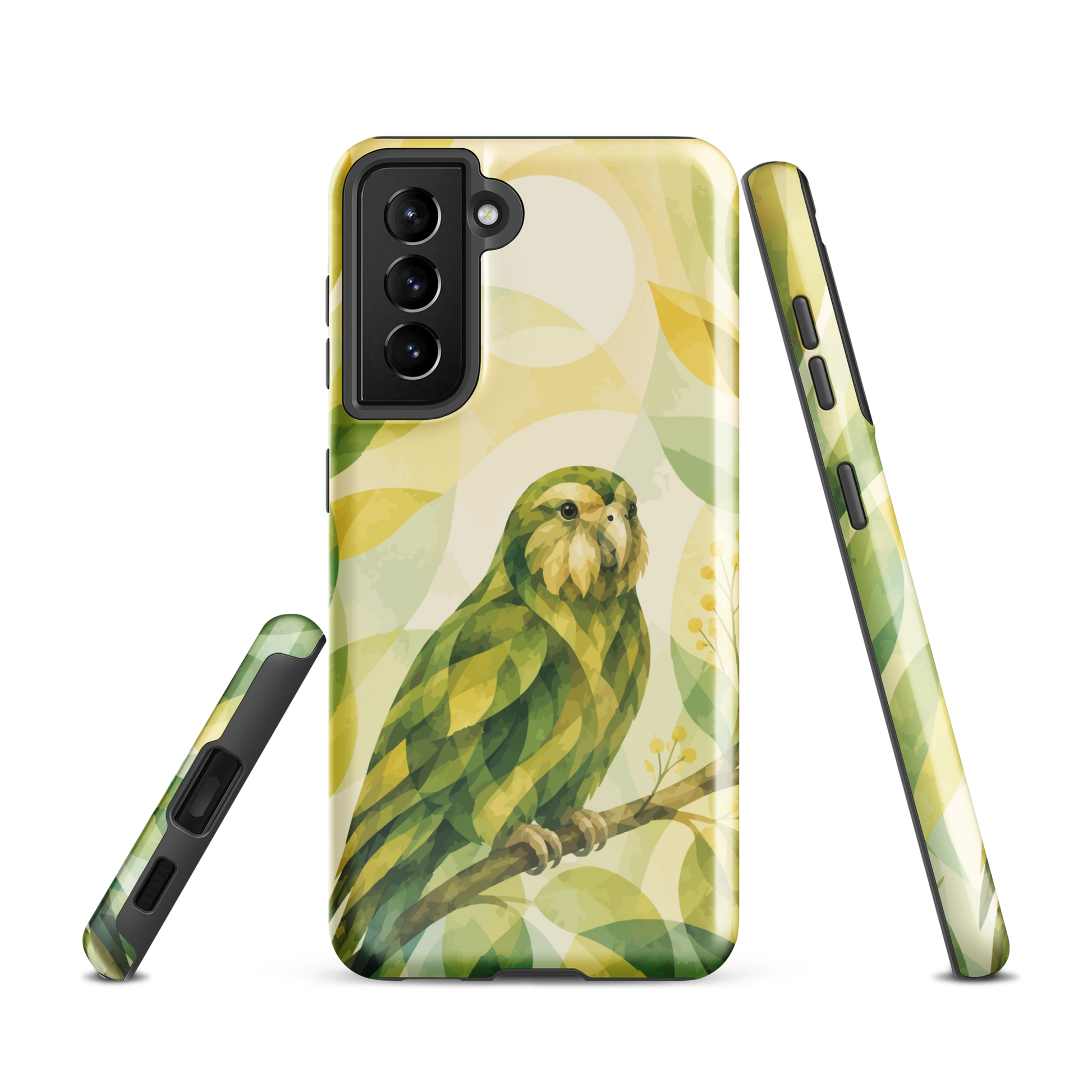 'Kākāpō' Samsung Galaxy S21 tough case - protective glossy case NZ Australia