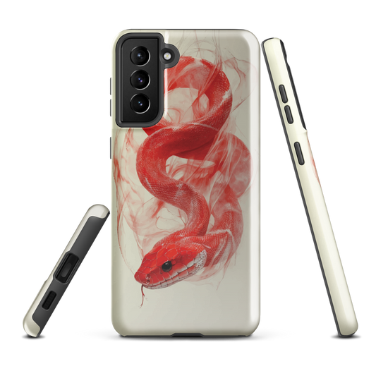 'Red Snake' Samsung Galaxy S21 Plus tough phone case - protective glossy case NZ Australia