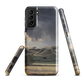 Designer phone case with NZ landscape painting of Te Hauke and cloudy skies by Ben Hart.