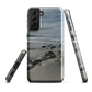 Phone case with artwork of Riversdale Beach, Masterton – rocks, waves and sky by NZ artist Ben Hart.