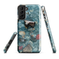 Washed Away designer phone case with abstract river stone artwork in earthy blues and natural tones.