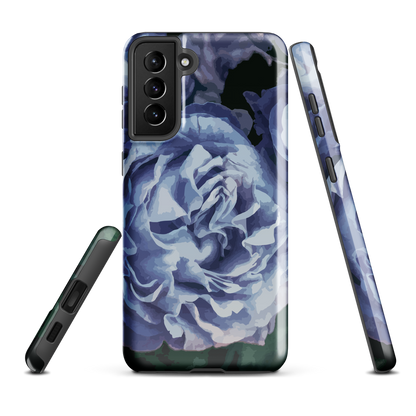 'Blue Rose' Samsung Galaxy S21 Plus tough phone case - protective glossy case NZ Australia