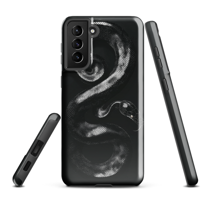 'Black Python' Samsung Galaxy S21 Plus tough phone case - protective glossy case NZ Australia