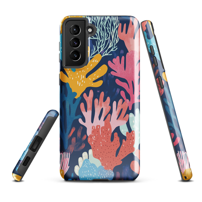 'Coral Reef' Samsung Galaxy S21 Plus tough phone case - protective glossy case NZ Australia