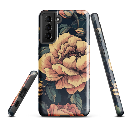 'Vintage Pink Roses' Samsung Galaxy S21 Plus tough phone case - protective glossy case NZ Australia