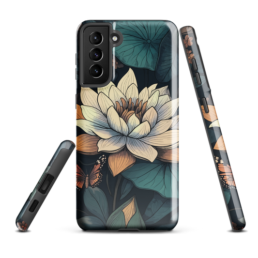 'Water Lily' Samsung Galaxy S21 Plus tough phone case - protective glossy case NZ Australia