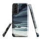 Phone case featuring moody Cape Kidnappers coastline with crashing waves and dark skies
