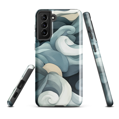 'Ebb and Flow' Samsung Galaxy S21 Plus tough phone case - protective glossy case NZ Australia