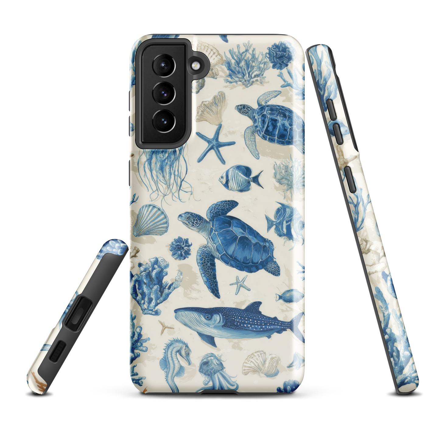 'Ocean Sketchbook' Samsung Galaxy S21 Plus tough phone case - protective glossy case NZ Australia