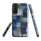 Indigo patchwork phone case | Textured blue design NZ