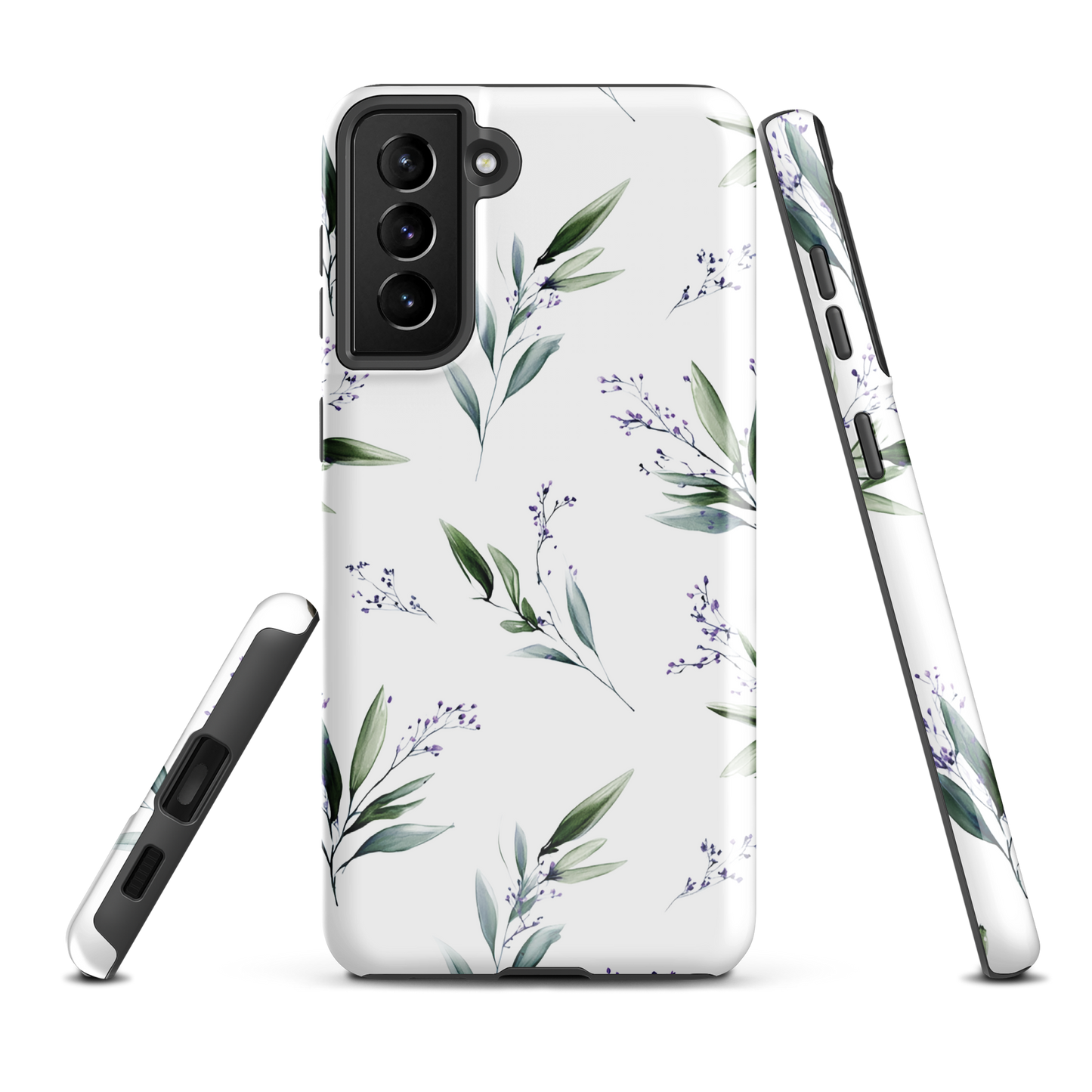 'Botanical Sprigs' Samsung Galaxy S21 Plus tough phone case - protective glossy case NZ Australia