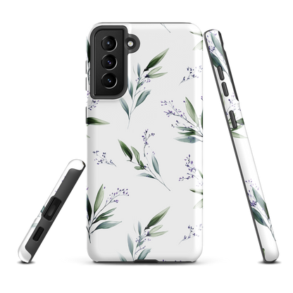'Botanical Sprigs' Samsung Galaxy S21 Plus tough phone case - protective glossy case NZ Australia