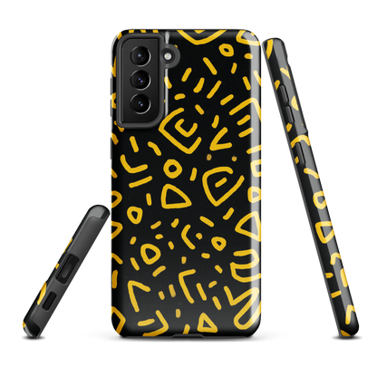 'Retro Scribbles' Samsung Galaxy S21 Plus tough phone case - protective glossy case NZ Australia
