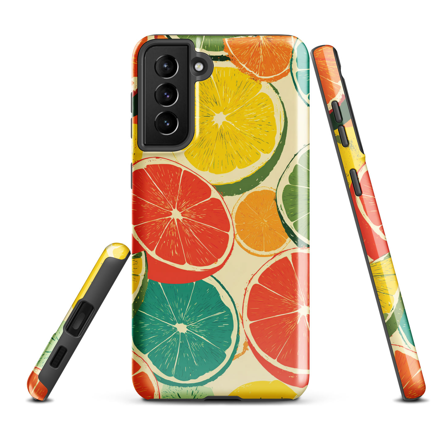 'Citrus Pop' Samsung Galaxy S21 Plus tough phone case - protective glossy case NZ Australia