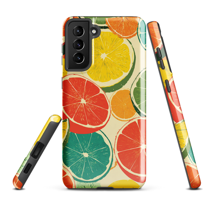 'Citrus Pop' Samsung Galaxy S21 Plus tough phone case - protective glossy case NZ Australia