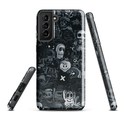 'Midnight Stickers' Samsung Galaxy S21 Plus tough phone case - protective glossy case NZ Australia