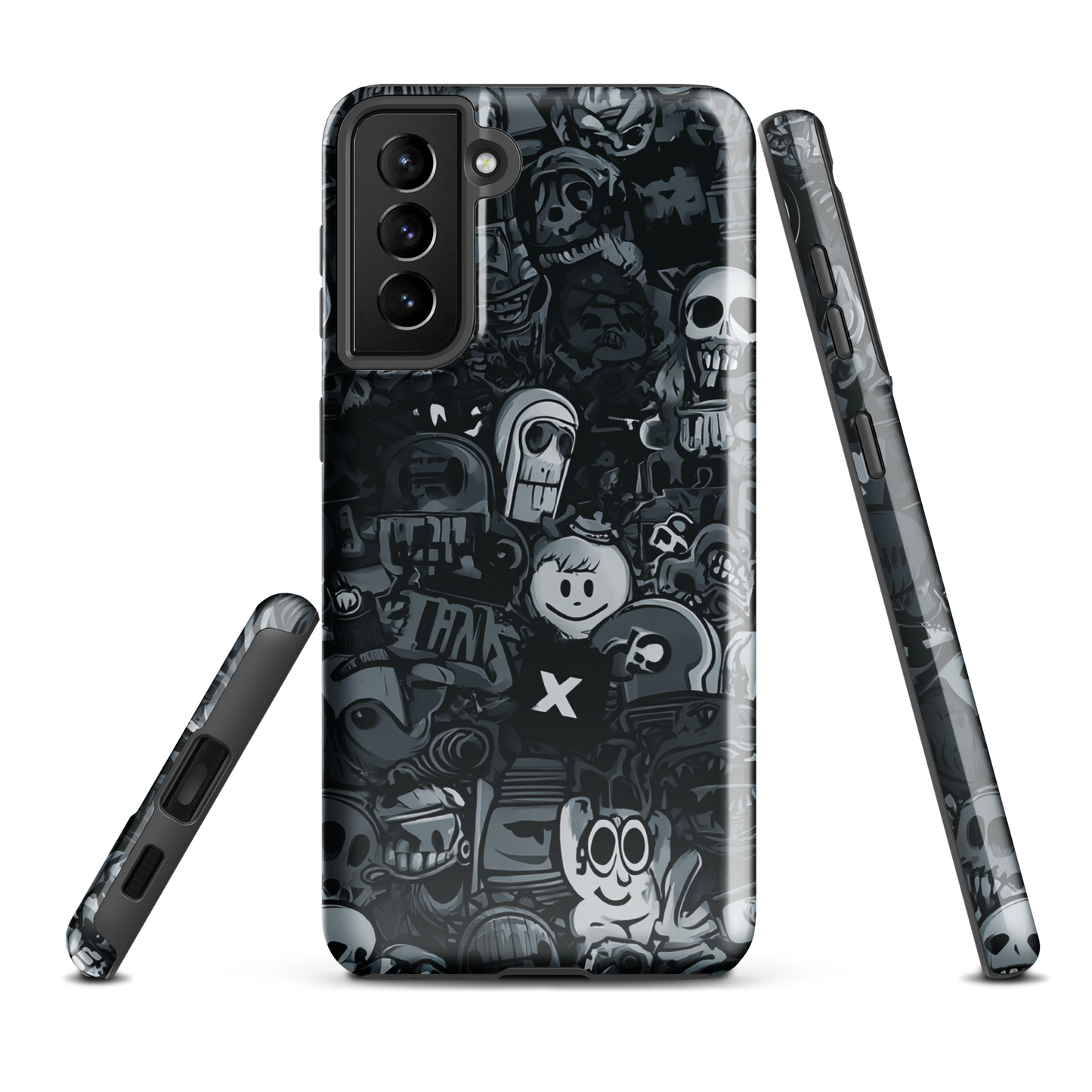 Midnight stickers phone case | Dark graphic collage NZ