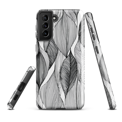 'Botanical Lines' Samsung Galaxy S21 Plus tough phone case - protective glossy case NZ Australia