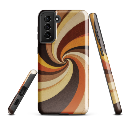 'Golden Swirl' Samsung Galaxy S21 Plus tough phone case - protective glossy case NZ Australia