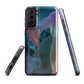 Ethereal abstract floral designer phone case in pastel pink, lilac and teal tones