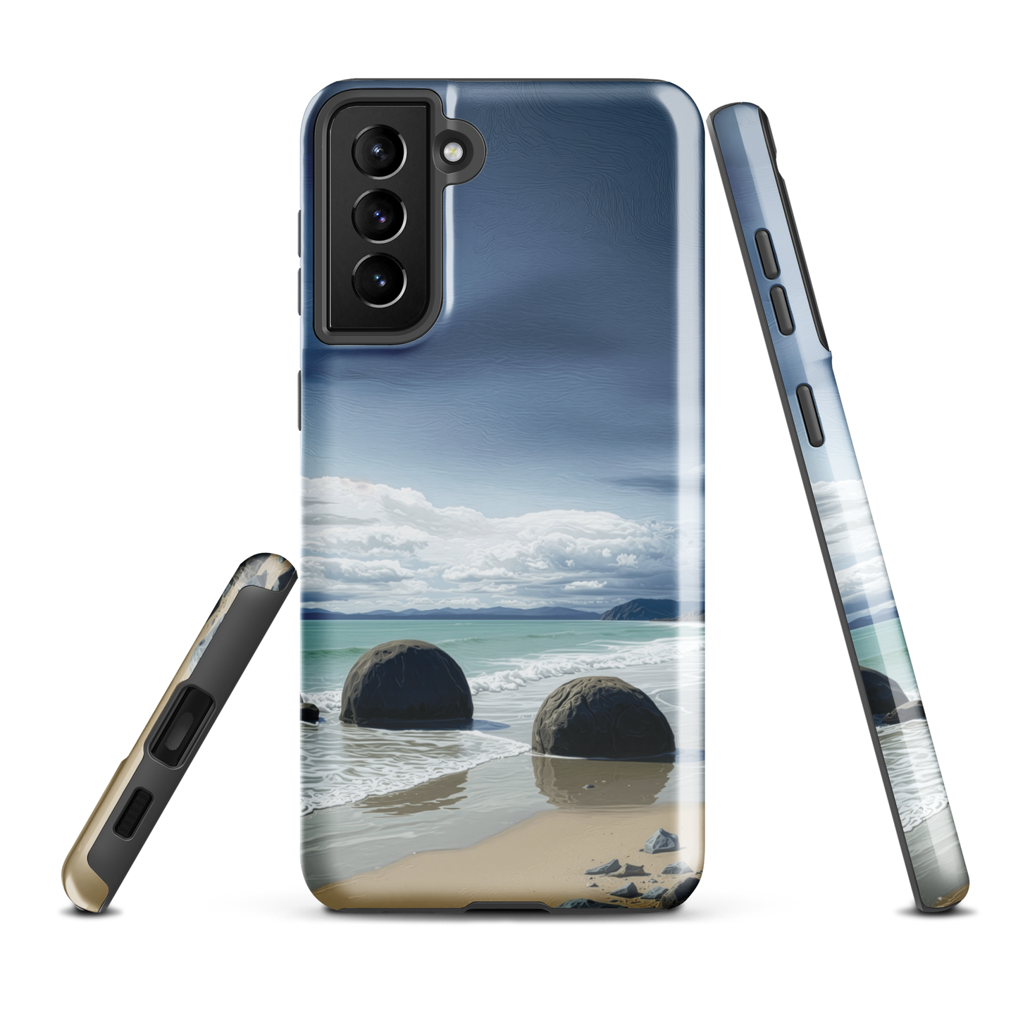 'Moeraki Boulders' Samsung Galaxy S21 Plus tough phone case - protective glossy case NZ Australia