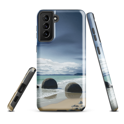 'Moeraki Boulders' Samsung Galaxy S21 Plus tough phone case - protective glossy case NZ Australia
