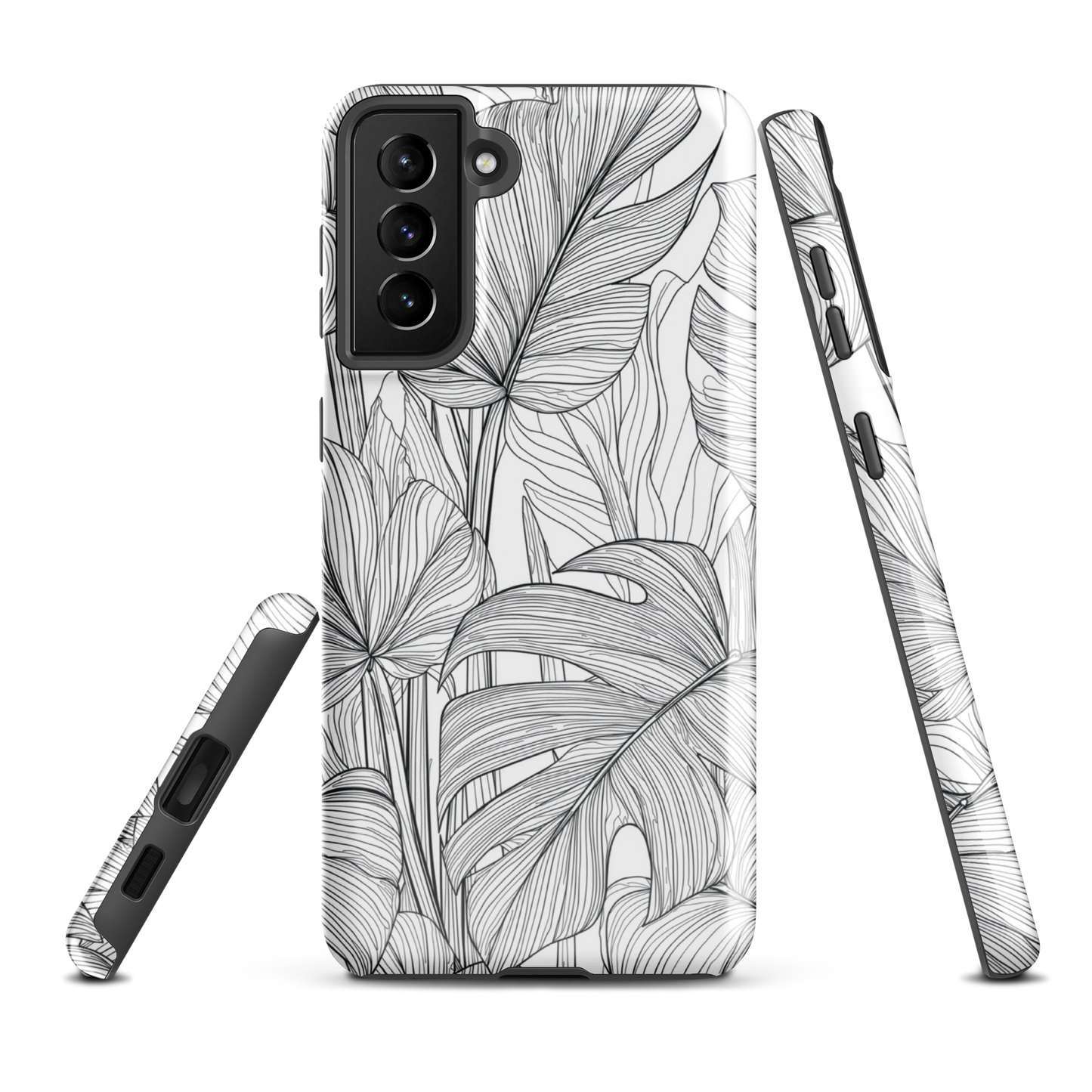 'Tropical Lines' Samsung Galaxy S21 Plus tough phone case - protective glossy case NZ Australia