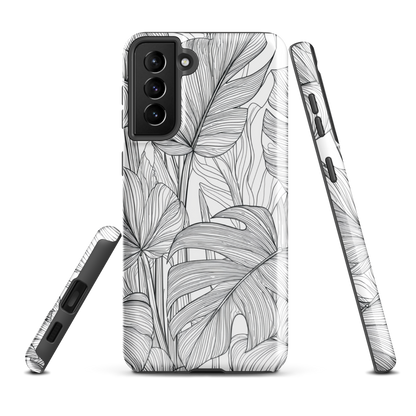 'Tropical Lines' Samsung Galaxy S21 Plus tough phone case - protective glossy case NZ Australia