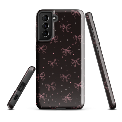 'Midnight Bow' Samsung Galaxy S21 Plus tough phone case - protective glossy case NZ Australia