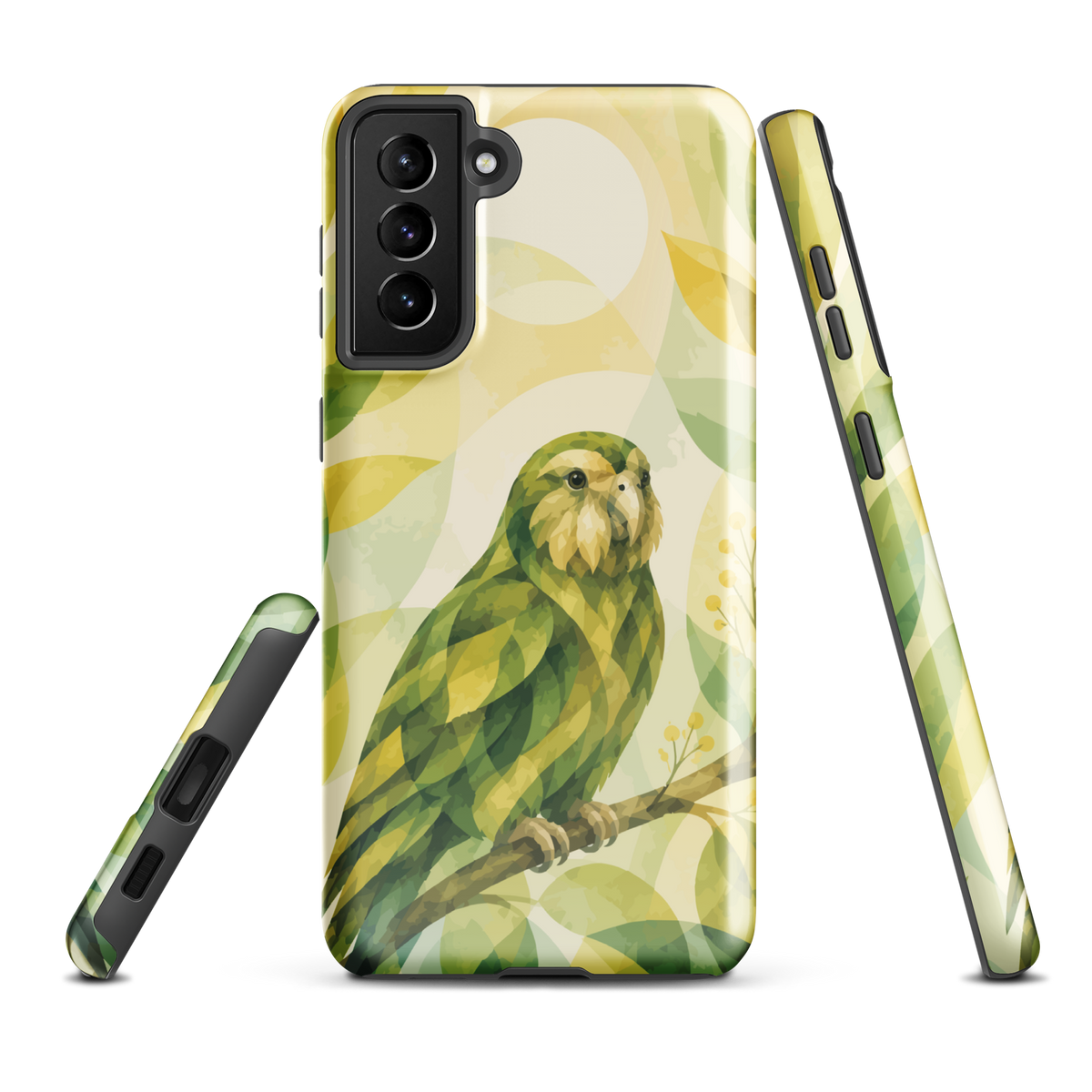 'Kakapo' Samsung Galaxy S21 Plus tough phone case - protective glossy case NZ Australia