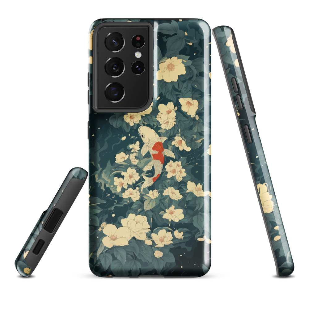 'Koi' Samsung Galaxy S21 Ultra tough phone case - protective glossy case NZ Australia