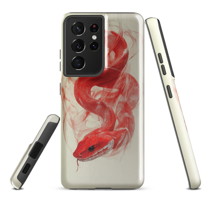 'Red Snake' Samsung Galaxy S21 Ultra tough phone case - protective glossy case NZ Australia
