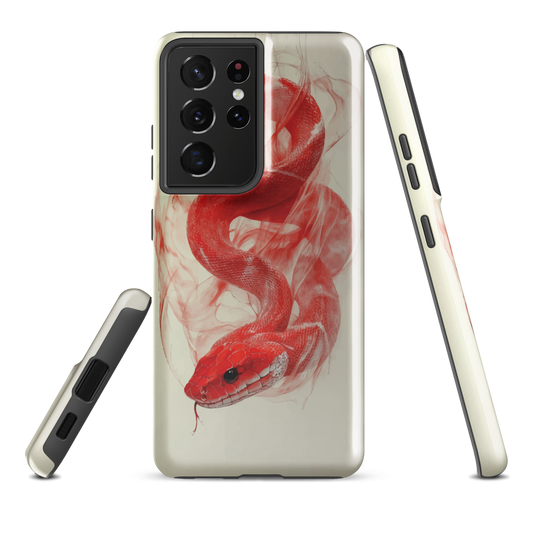 'Red Snake' Samsung Galaxy S21 Ultra tough phone case - protective glossy case NZ Australia