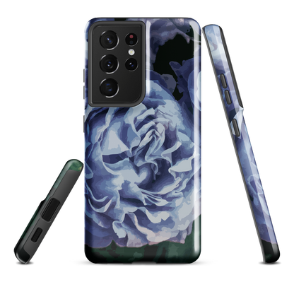 'Blue Rose' Samsung Galaxy S21 Ultra tough phone case - protective glossy case NZ Australia
