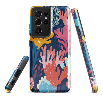 'Coral Reef' Samsung Galaxy S21 Ultra tough phone case - protective glossy case NZ Australia
