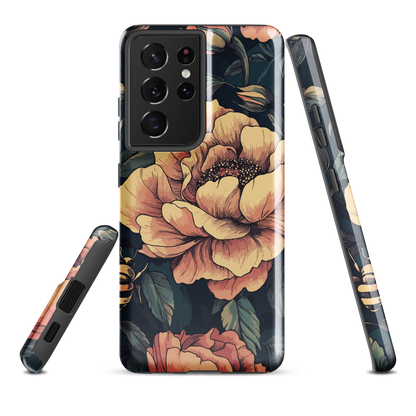 'Vintage Pink Roses' Samsung Galaxy S21 Ultra tough phone case - protective glossy case NZ Australia