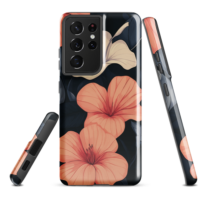 'Hibiscus Flower' Samsung Galaxy S21 Ultra tough phone case - protective glossy case NZ Australia
