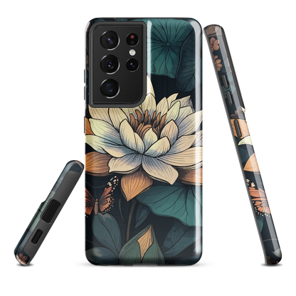 'Water Lily' Samsung Galaxy S21 Ultra tough phone case - protective glossy case NZ Australia